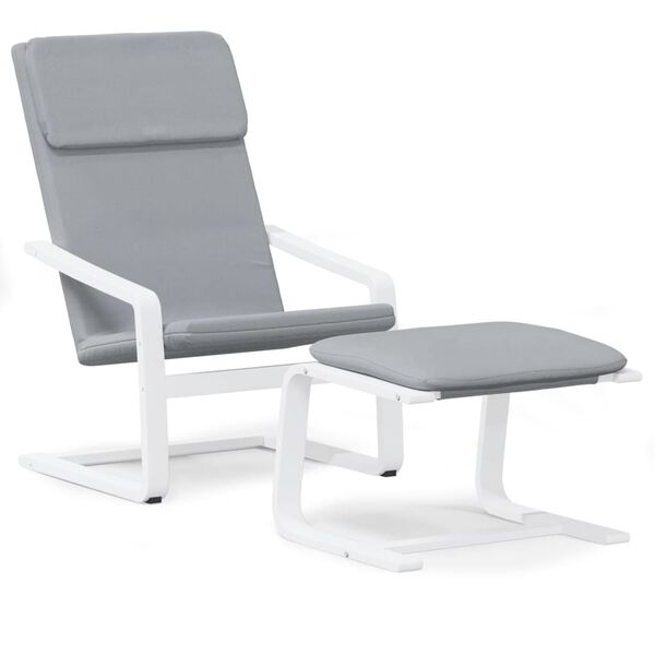 vidaXL Πολυθρόνα Relax Ανοιχτό Γκρι Υφασμάτινη με Υποπόδιο