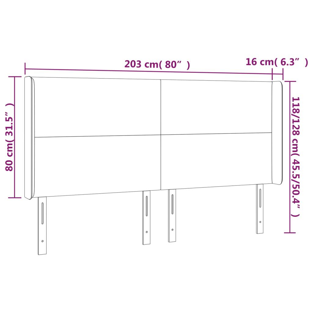 vidaXL Κεφαλάρι με Πτερύγια Κρεμ 203x16x118/128 εκ. Υφασμάτινο