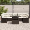 vidaXL Σετ Καναπέ Κήπου με μαξιλάρι 8 pcs Καφέ Πολυ ράταν