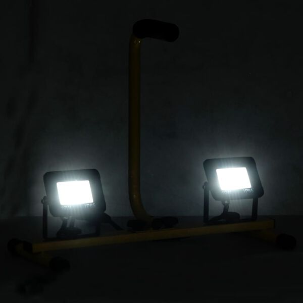 vidaXL Προβολέας LED με Λαβή Ψυχρό Λευκό 2 x 10 W