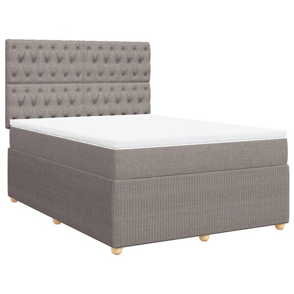 vidaXL &Kappa;&rho;&epsilon;&beta;ά&tau;&iota; Boxspring &mu;&epsilon; &Sigma;&tau;&rho;ώ&mu;&alpha; Taupe 160x200 &epsilon;&kappa;. &Upsilon;&phi;&alpha;&sigma;&mu;ά&tau;&iota;&nu;&omicron;