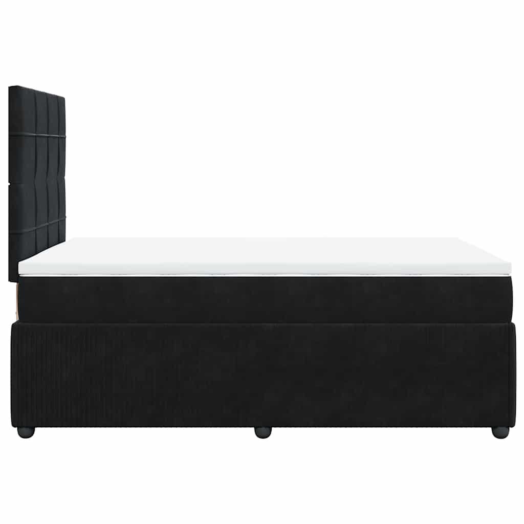 vidaXL Κρεβάτι Boxspring με Στρώμα Μαύρο 120 x 200 εκ. Βελούδινο