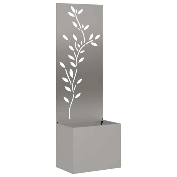 vidaXL Γλάστρα Κήπου με Διακοσμητική Πάνελ Σκ rusty 50 x 140 cm