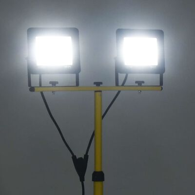 vidaXL Προβολέας LED με Τρίποδο Ψυχρό Λευκό 2 x 100 W