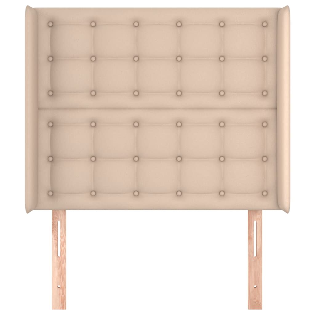 vidaXL Κεφαλάρι με Πτερύγια Καπουτσίνο 83x16x118/128 εκ. Συνθ. Δέρμα