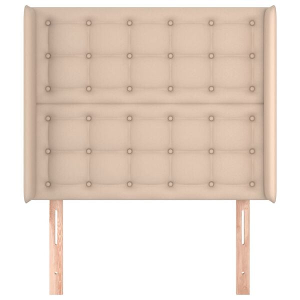 vidaXL Κεφαλάρι με Πτερύγια Καπουτσίνο 83x16x118/128 εκ. Συνθ. Δέρμα