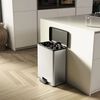 Curver Κάδος Απορριμάτων Διπλός με Πεντάλ Deco Ασημί 26 + 26 Λίτρων