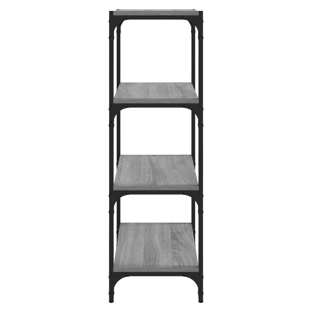 vidaXL Βιβλιοθήκη Γκρι Sonoma 40 x 33 x 100 εκ. Επεξ. Ξύλο & Ατσάλι