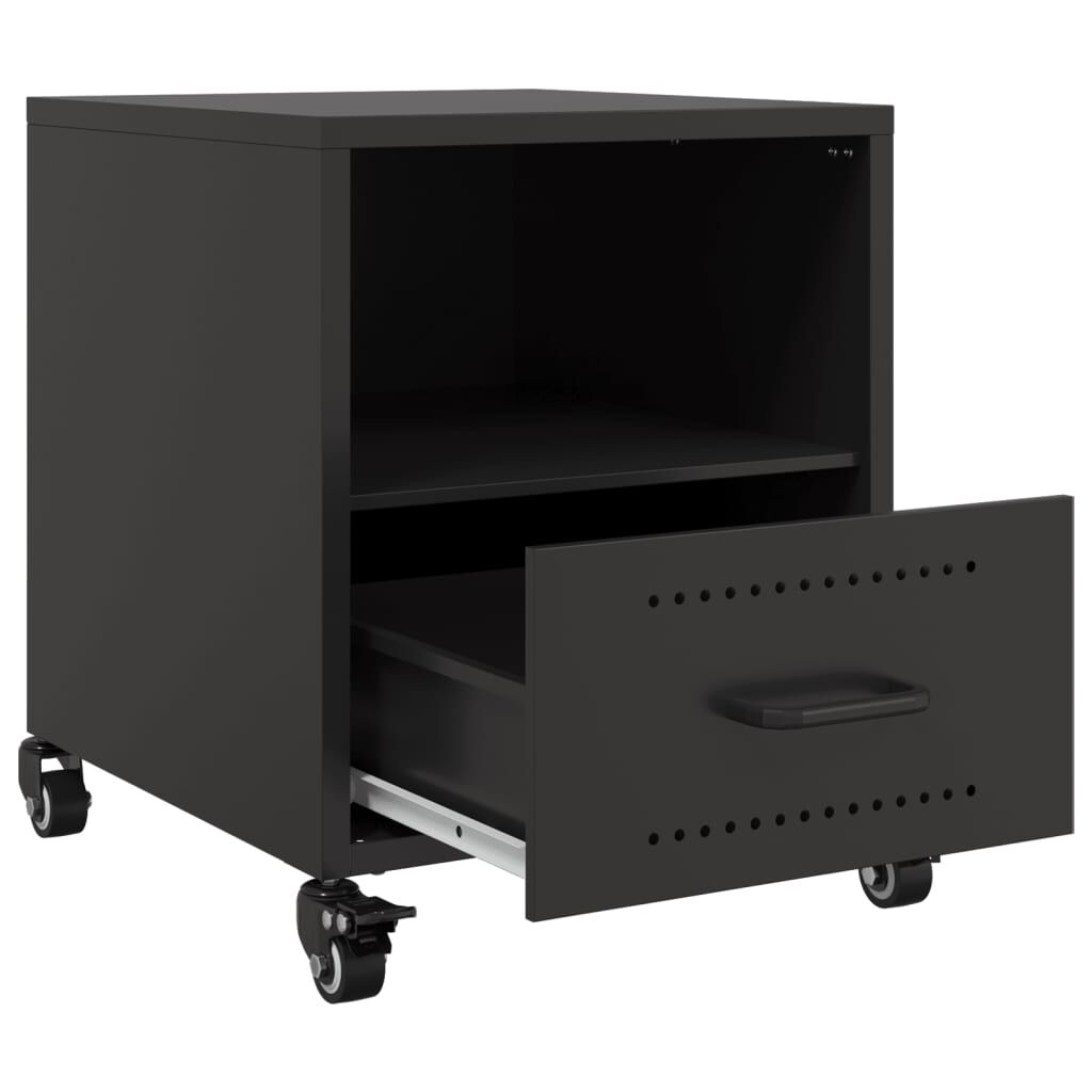 vidaXL Κομοδίνο Μαύρο 36x39x43,5 εκ. από Χάλυβα
