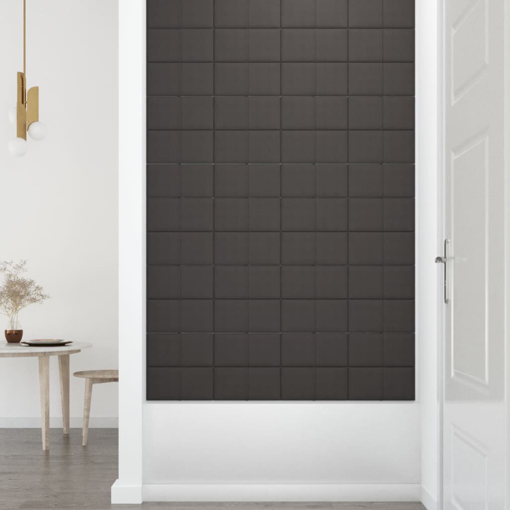 vidaXL Πάνελ Τοίχου 12 τεμ. Σκούρο Γκρι 30 x 15 εκ. 0,54 μ² Υφασμάτινα