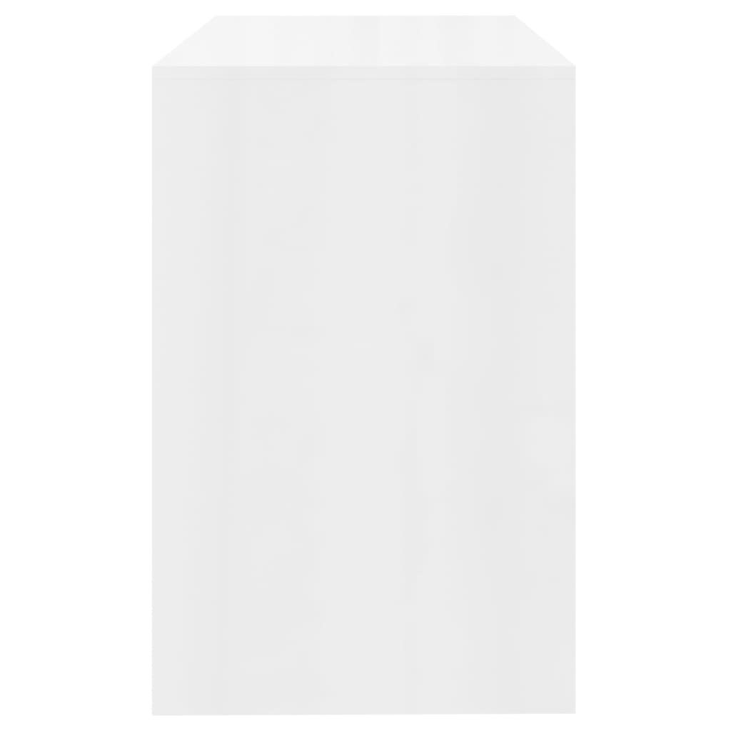 vidaXL Γραφείο Γυαλιστερό Λευκό 101 x 50 x 76,5 εκ. από Μοριοσανίδα