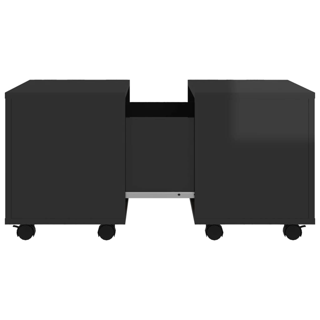 vidaXL Τραπεζάκι Σαλονιού Γυαλιστερό Μαύρο 60x60x38 εκ. Επεξ. Ξύλο