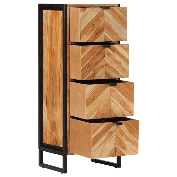 vidaXL Ντουλάπι Μπάνιου 40x30x100 εκ. από Μασίφ Ξύλο Ακακίας / Σίδερο