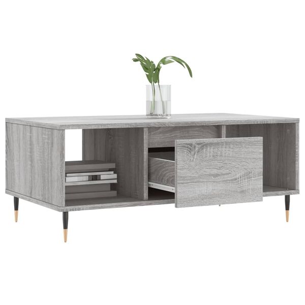 vidaXL Τραπεζάκι Σαλονιού Γκρι Sonoma 90x50x36,5εκ. Επεξεργασμένο Ξύλο