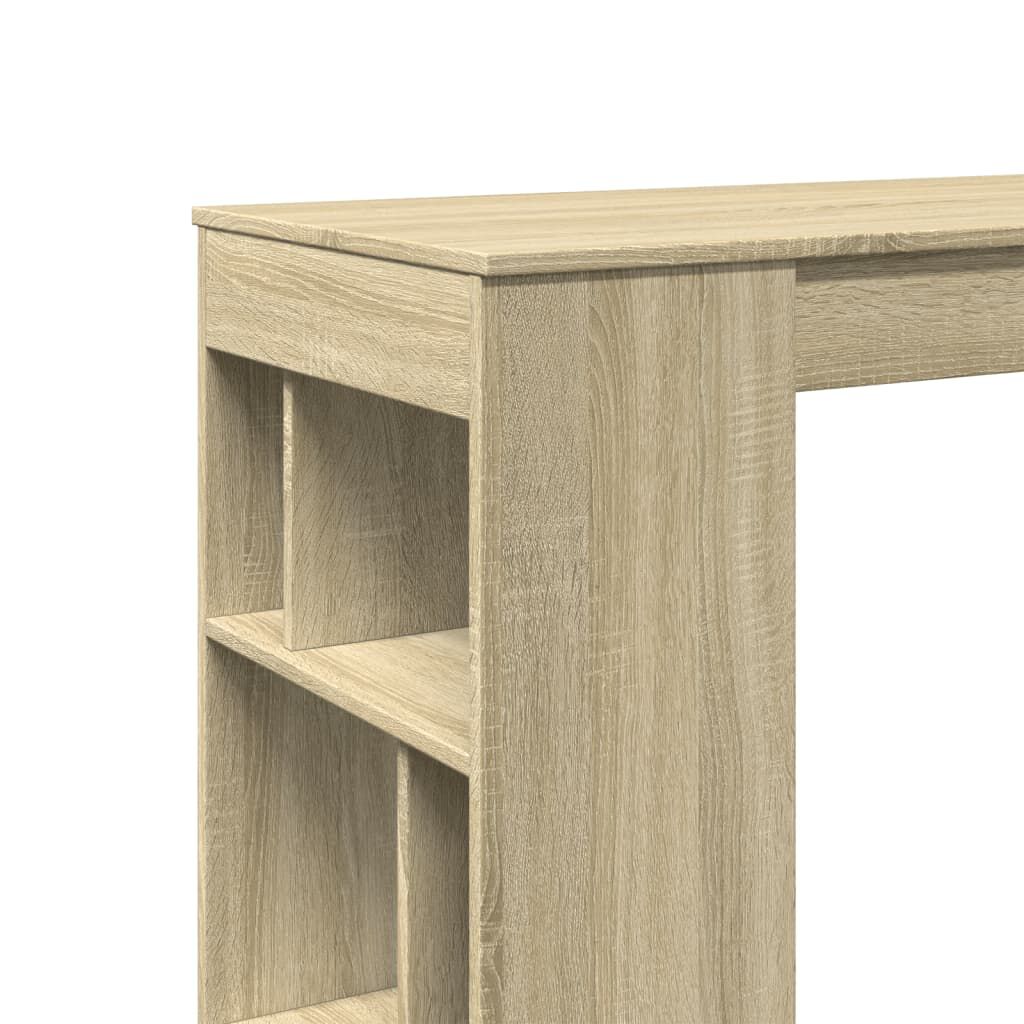vidaXL Τραπέζι Μπαρ με Ράφια Sonoma Δρυς 102x50x103,5εκ Επεξ. Ξύλο