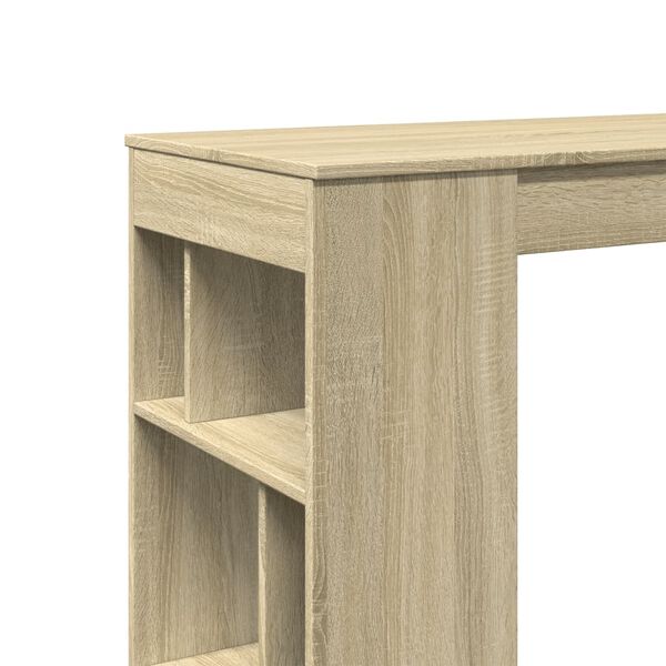 vidaXL Τραπέζι Μπαρ με Ράφια Sonoma Δρυς 102x50x103,5εκ Επεξ. Ξύλο