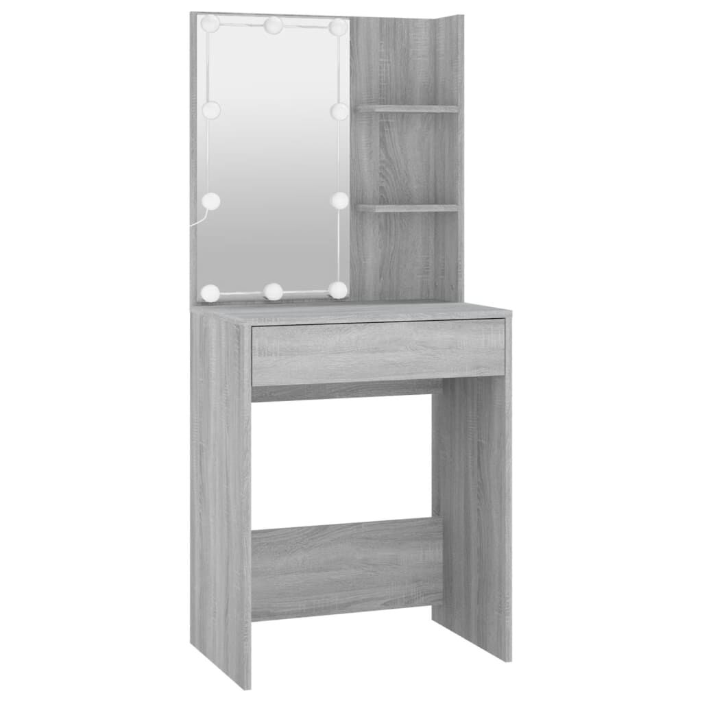 vidaXL Μπουντουάρ με LED Γκρι Sonoma 60x40x140 εκ.