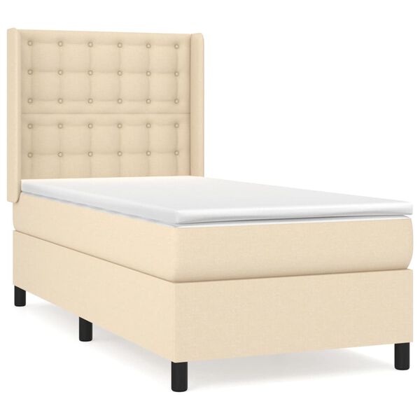 vidaXL &Kappa;&rho;&epsilon;&beta;ά&tau;&iota; Boxspring &mu;&epsilon; &Sigma;&tau;&rho;ώ&mu;&alpha; &Kappa;&rho;&epsilon;&mu; 90x190 &epsilon;&kappa;.&Upsilon;&phi;&alpha;&sigma;&mu;ά&tau;&iota;&nu;&omicron;