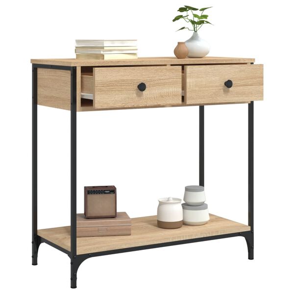 vidaXL Τραπέζι Κονσόλα Sonoma Δρυς 75x34,5x75 εκ. Επεξεργασμένο Ξύλο