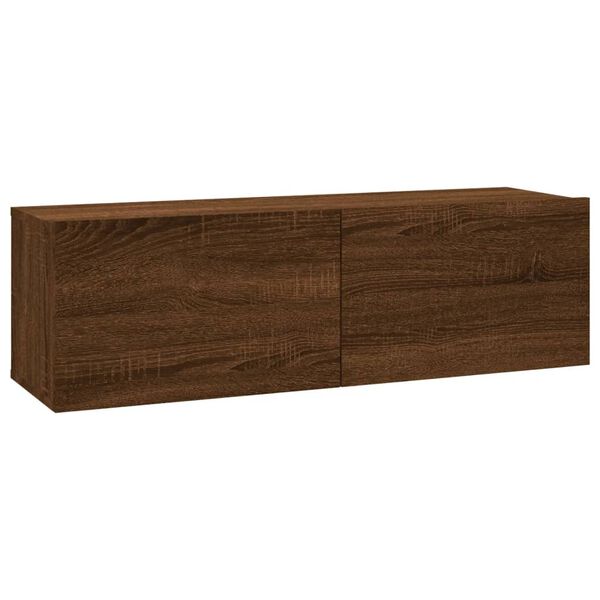 vidaXL Έπιπλο Τηλεόρασης Τοίχου Καφέ Δρυς 100x30x30 εκ. Επεξεργ. Ξύλο