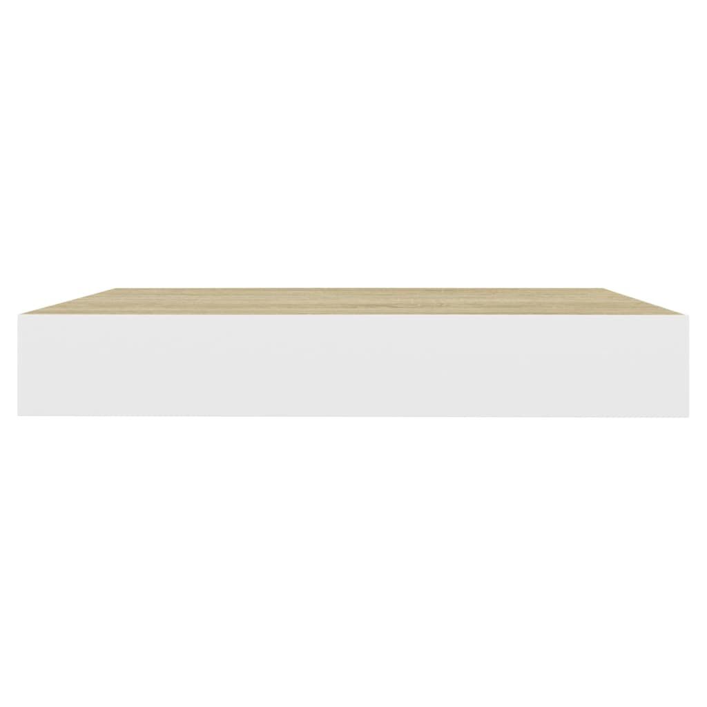 vidaXL Ράφια Τοίχου 4 τεμ. Δρυς και Άσπρο 23x23,5x3,8 εκ. MDF