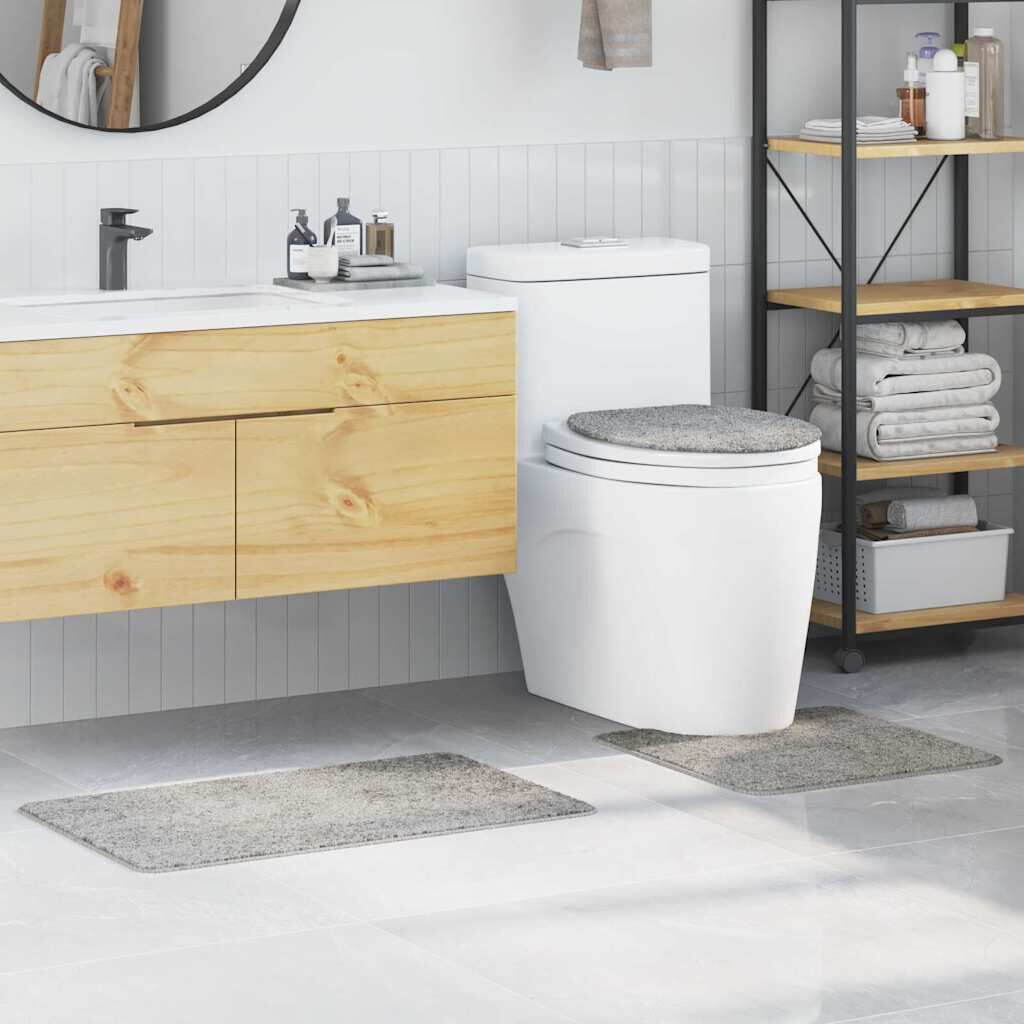 vidaXL Πατάκι μπάνιου 3 pcs Γκρι 50 x 50 cm Πολυπροπυλένιο