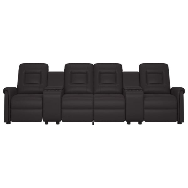 vidaXL Πολυθρόνα Μασάζ Τετραθέσια με Ποτηροθήκη Ανακλινόμενη Μαύρη