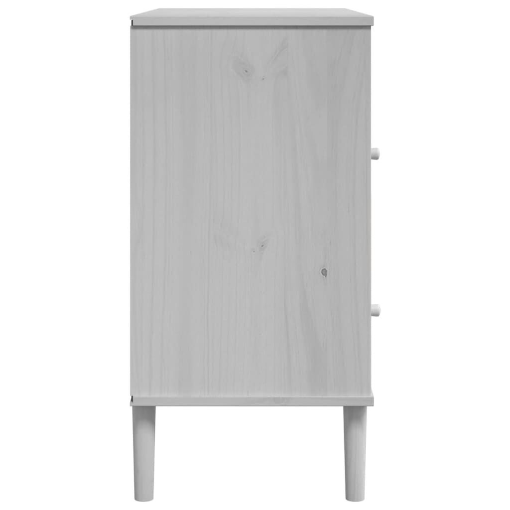 vidaXL Ντουλάπι SENJA Λευκό / Όψη Ρατάν 80x40x80 εκ. Μασίφ Ξύλο Πεύκου