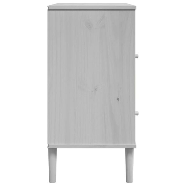 vidaXL Ντουλάπι SENJA Λευκό / Όψη Ρατάν 80x40x80 εκ. Μασίφ Ξύλο Πεύκου