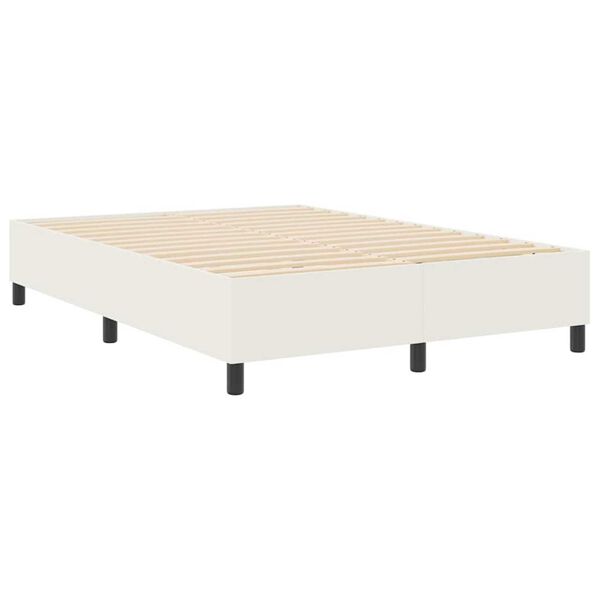 vidaXL Κρεβάτι με ελατήρια Κρεμ 140 x 200 cm Βελούδο