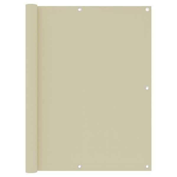 vidaXL Διαχωριστικό Βεράντας Κρεμ 120 x 500 εκ. Ύφασμα Oxford