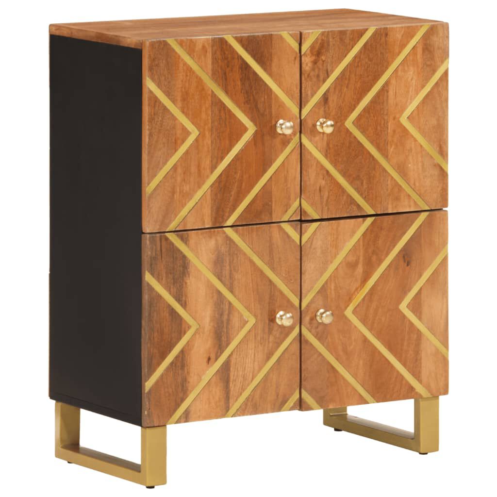 vidaXL Βοηθητικό Έπιπλο Καφέ/Μαύρο 60x33,5x75 εκ. Μασίφ Ξύλο Μάνγκο