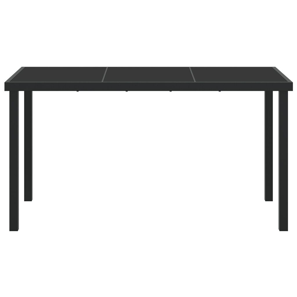 vidaXL Τραπέζι Κήπου Μαύρο 140x80x73 εκ Γυαλί Σαπιστής