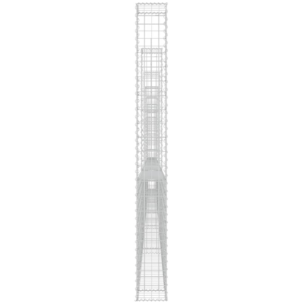 vidaXL Συρματοκιβώτιο σε U Σχήμα με 7 Στύλους 740x20x200 εκ Σιδερένιο
