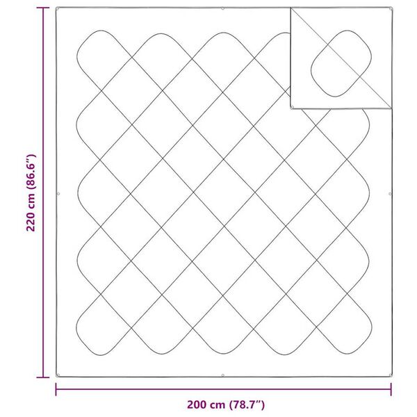 vidaXL Πάπλωμα με Μαξιλάρια Άλλο 3 pcs Λευκό 200 x 220 cm Μικροΐνες