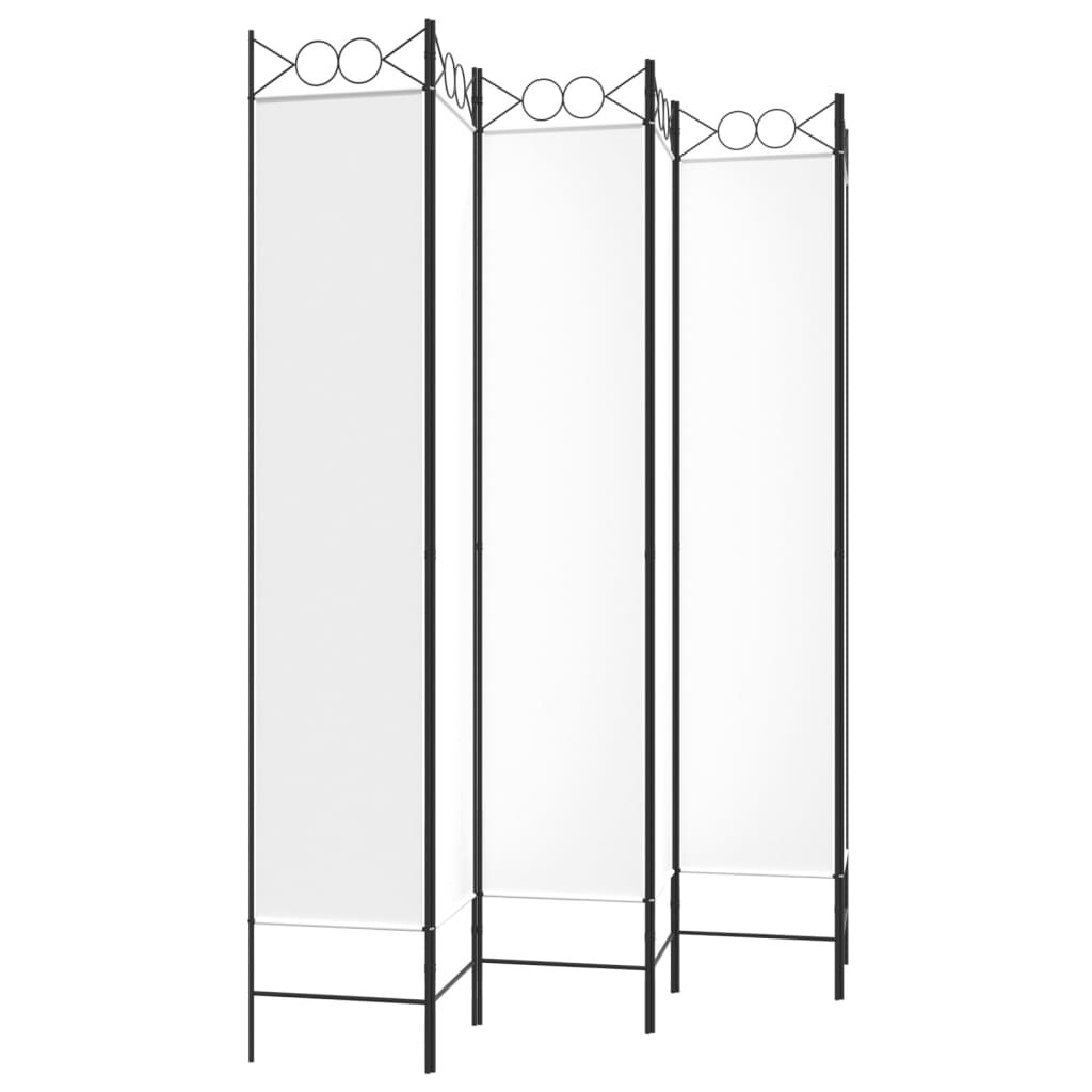 vidaXL Διαχωριστικό Δωματίου με 6 Πάνελ Λευκό 240x220 εκ. από Ύφασμα