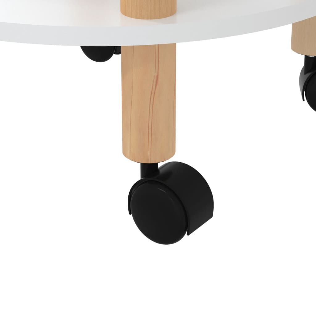 vidaXL Τρόλεϊ 3 Επιπέδων Λευκό 38 x 38 x 82 εκ. Επεξ. Ξύλο/Μασίφ Πεύκο