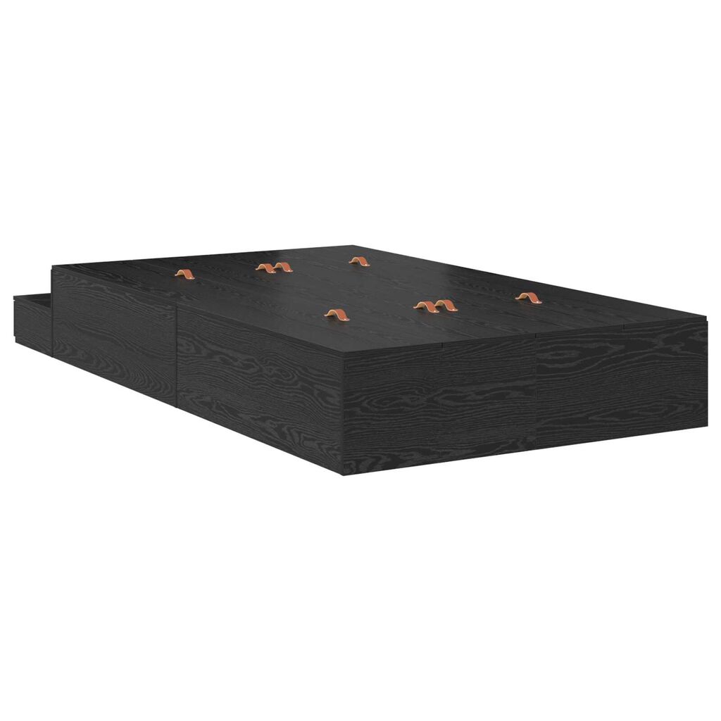 vidaXL Κρεβάτι αποθήκευσης Μαύρη Δρυς 120x190 εκ
