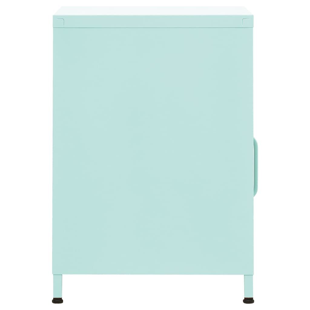 vidaXL Κομοδίνα 2 τεμ. Χρώμα Μέντας 35 x 35 x 51 εκ. Ατσάλινα