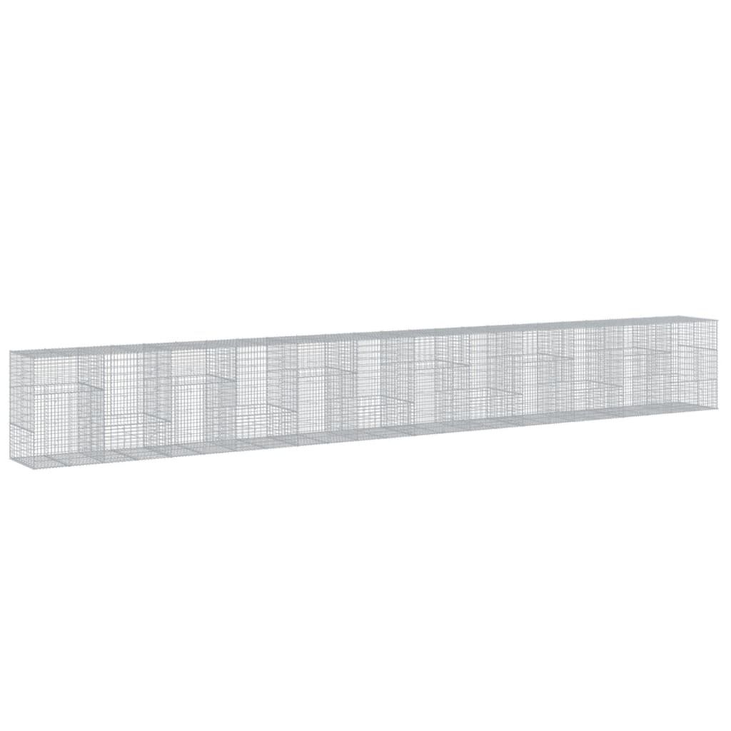 vidaXL Συρματοκιβώτιο με Κάλυμμα 1200x100x150 εκ. Γαλβανισμένο Χάλυβα