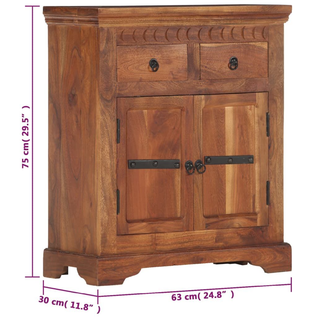 vidaXL Ντουλάπι / Ψηλός Μπουφές 63 x 30 x 75 εκ. Μασίφ Ξύλο Ακακίας