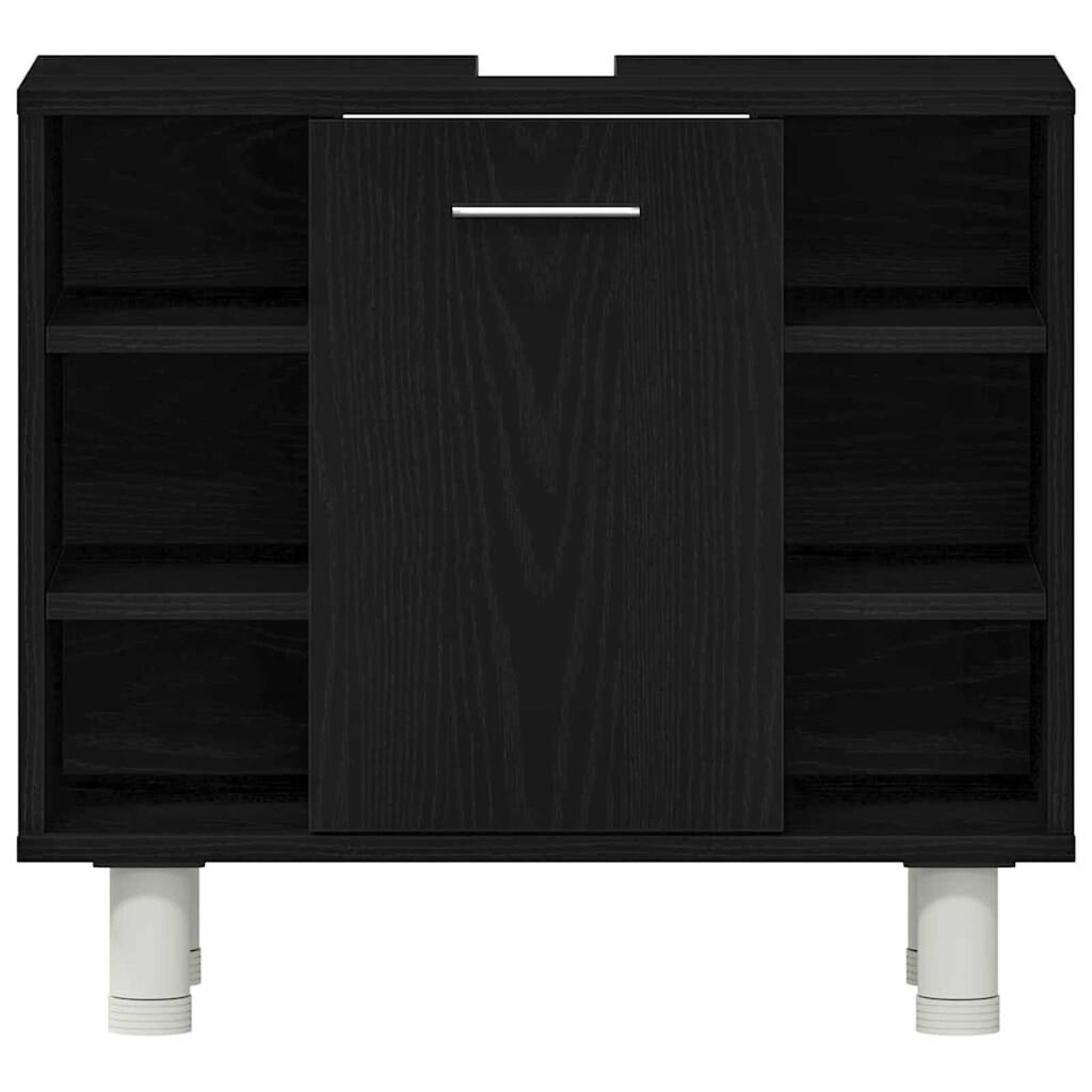 vidaXL Ντουλάπι Μπάνιου Μαύρη Οξυά 60 x 32 x 54 εκ Επεξεργασμένο ξύλο