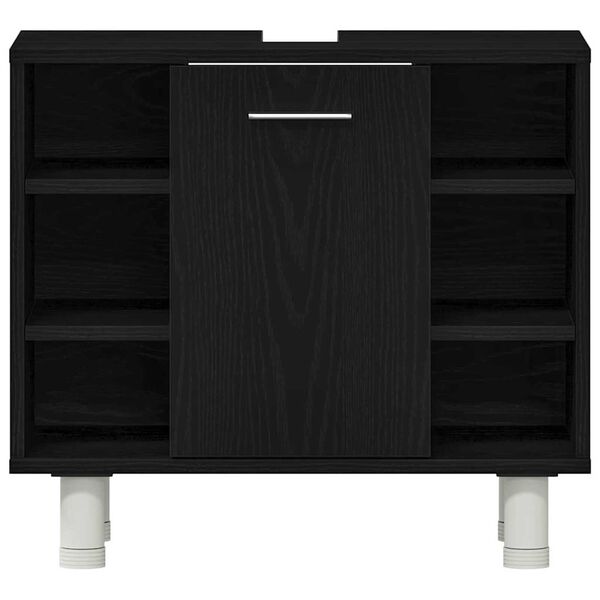 vidaXL Ντουλάπι Μπάνιου Μαύρη Οξυά 60 x 32 x 54 εκ Επεξεργασμένο ξύλο