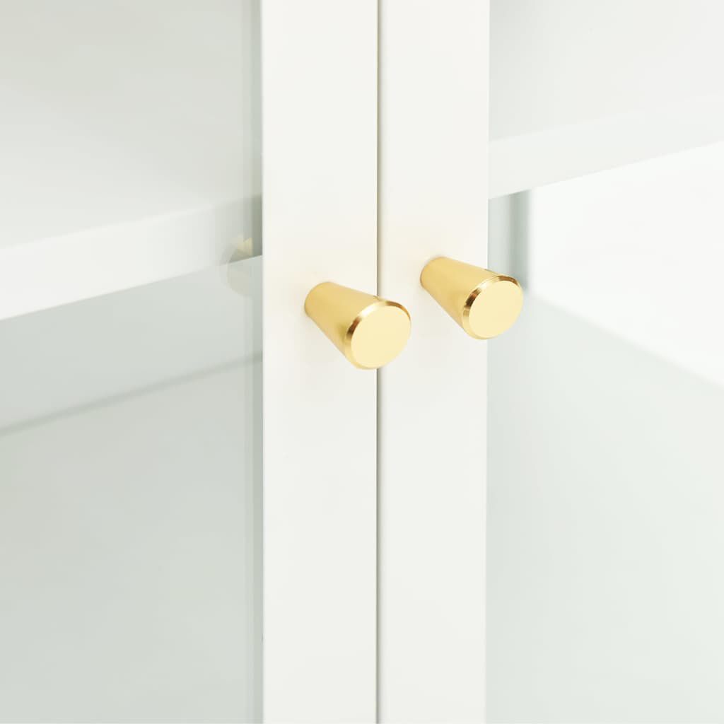 vidaXL Μπουφές Λευκός 105 x 35 x 70 εκ. από Ατσάλι και Γυαλί