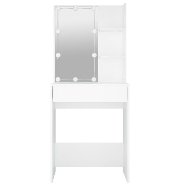 vidaXL Μπουντουάρ με LED Λευκό 60x40x140 εκ.