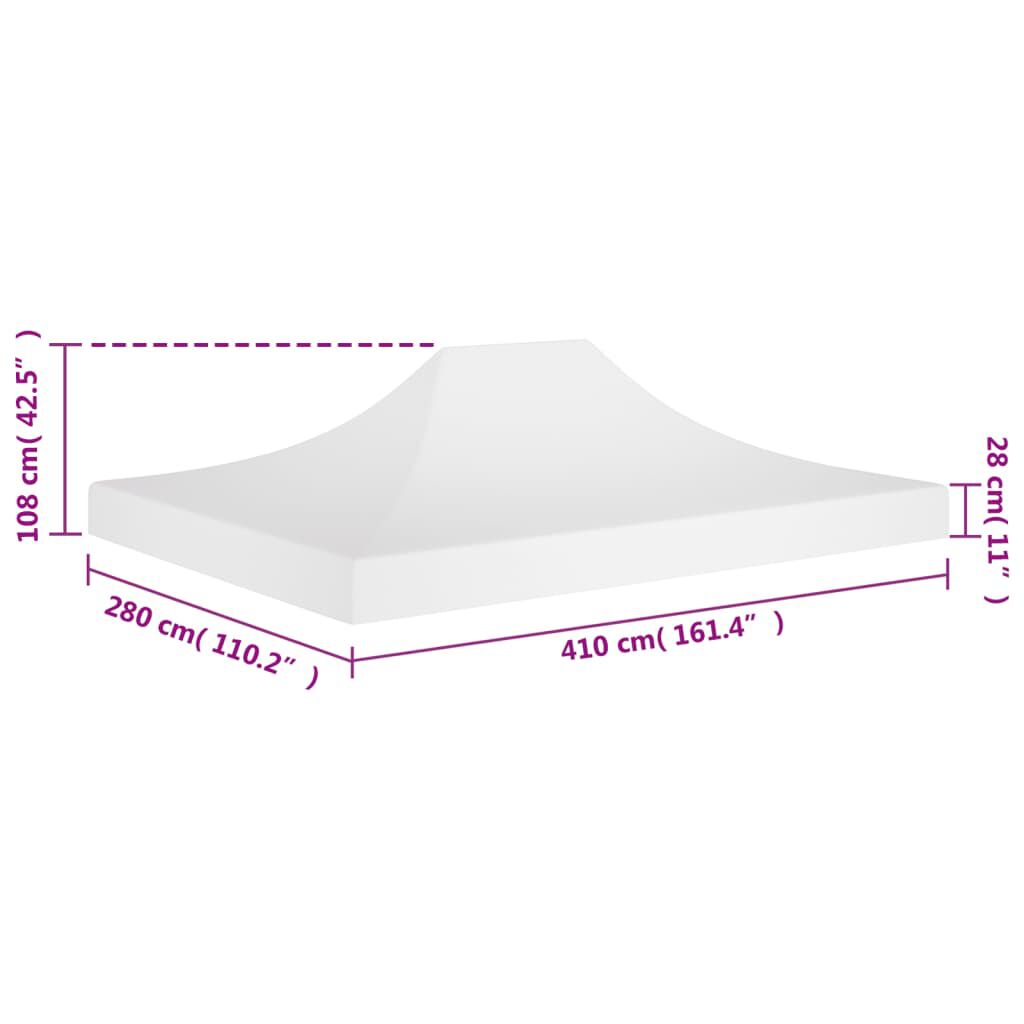 vidaXL Κάλυμμα Τέντας Εκδηλώσεων Λευκό 4 x 3 μ. 270 γρ/μ²
