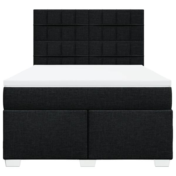 vidaXL Κρεβάτι Boxspring με Στρώμα Μαύρο 160x200 εκ. Υφασμάτινο