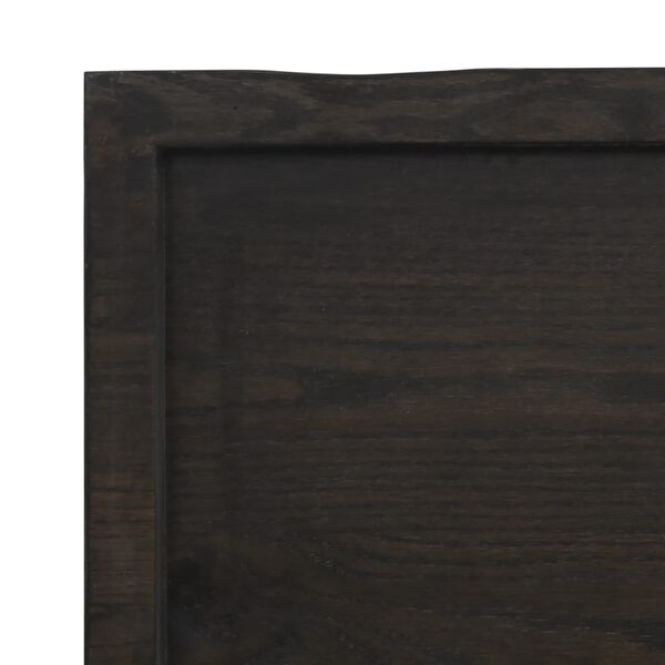 vidaXL Ράφι Τοίχου Σκούρο Καφέ 220x60x(2-4) εκ. Επεξ. Μασίφ Ξύλο Δρυός