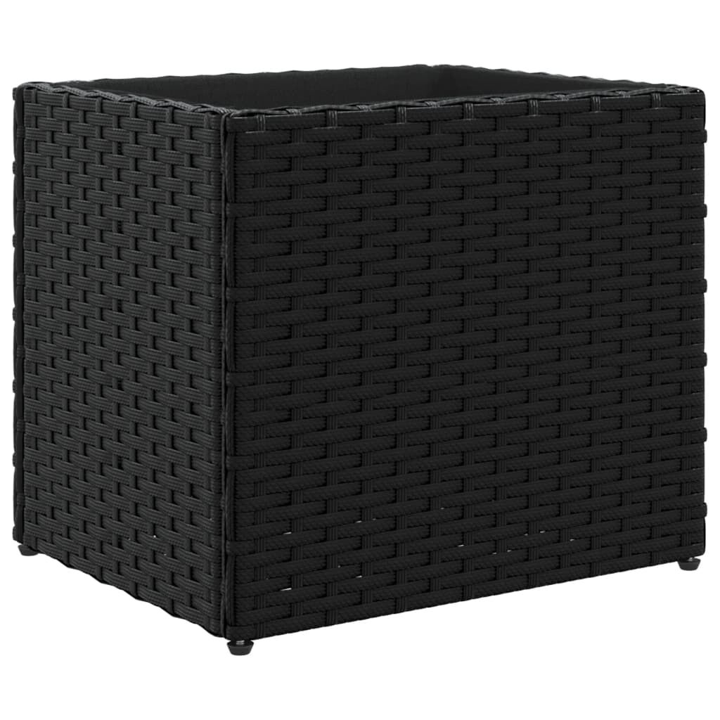 vidaXL Ζαρντινιέρες Κήπου 2 τεμ. Μαύρη 36x30x32εκ. από Συνθετικό Ρατάν
