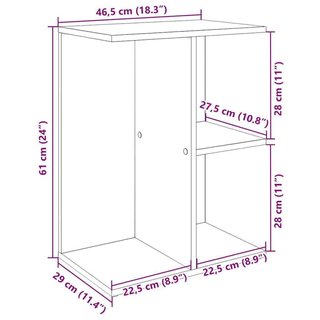 vidaXL Κομοδίνο Γκρι Σκυρ. 46,5x29x61 εκ. από Επεξεργασμένο Ξύλο
